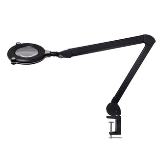 Lumeno 731X LED-Lupenleuchte in Schwarz mit 127 mm kristallklarer Linse