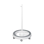 Statif roulant Lumeno 6159 avec anneau de pied en gris, cinq roulettes