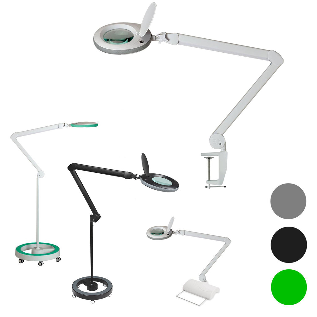 Lumeno 721X magnifying lamp with 60 LEDs and coloured rubber guard, overall view