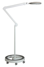 Lumeno 721X magnifying lamp on a rolling stand with castors, overall view