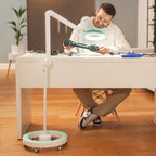 Lumeno 721X magnifying lamp on a rolling stand for model building at the workbench