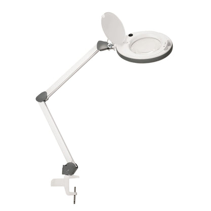 Lumeno Lampe loupe LED série 851X avec lentille en verre véritable de 152 mm, dimmable, gris