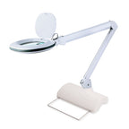 Lumeno 861X Lupenleuchte mit ovaler Linse auf weißem Tischfuß